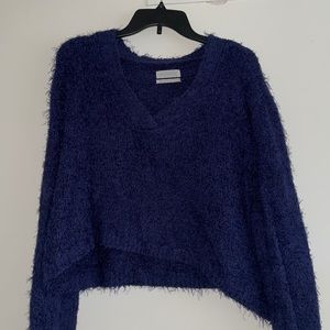 Navy blue fuzzy sweater from urban outfitters